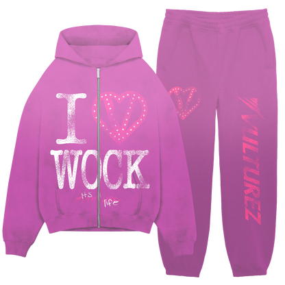 I <3 WOCK SWEATSUIT (WASHED PINK)