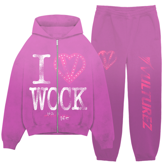 I <3 WOCK SWEATSUIT (WASHED PINK)