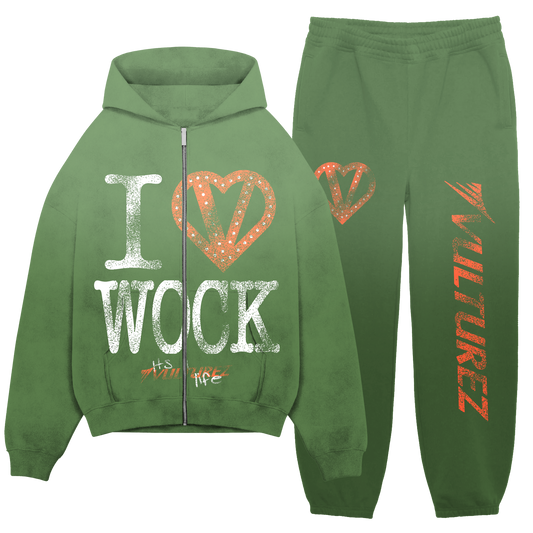 I <3 WOCK SWEATSUIT (WASHED GREEN)